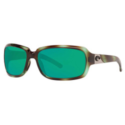 Costa Isabela Sunglasses Women's Polarized in Tortoise with Green Mirror 580P